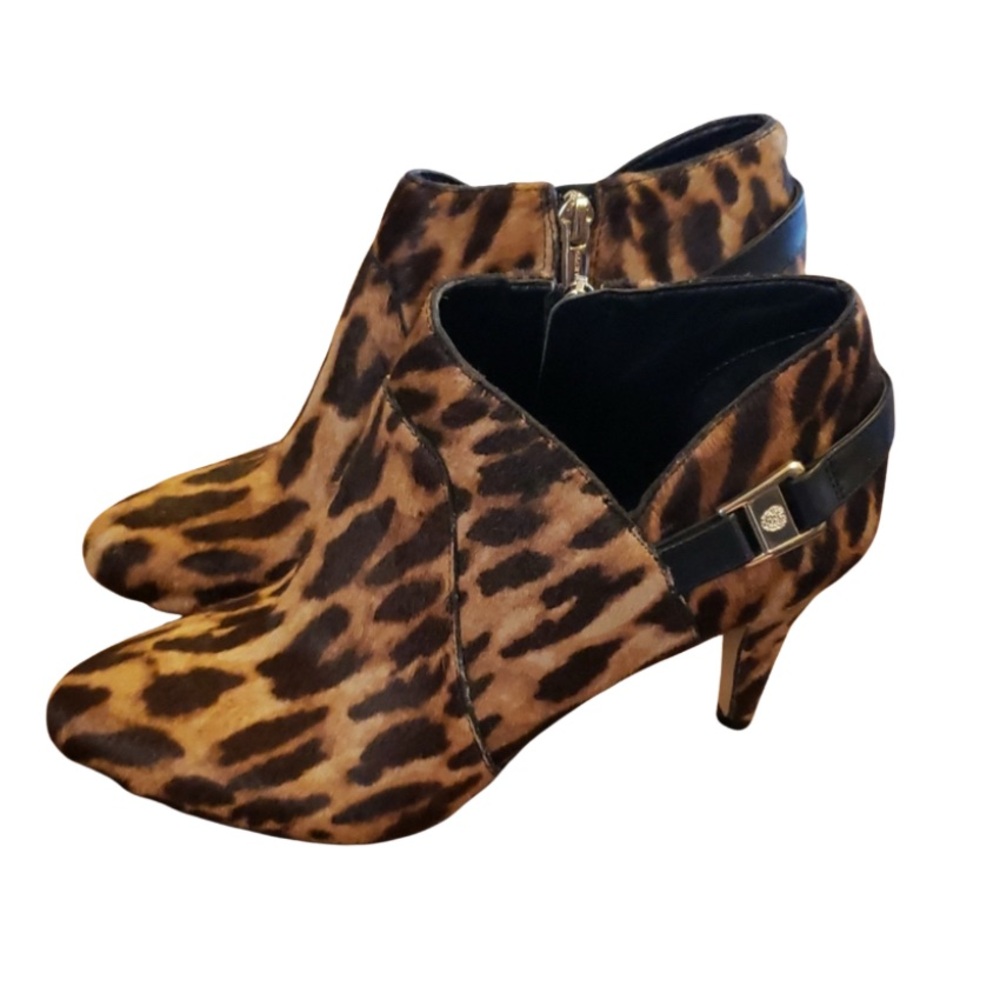 Vince Camuto Leopard Print Ankle Boots Size 8